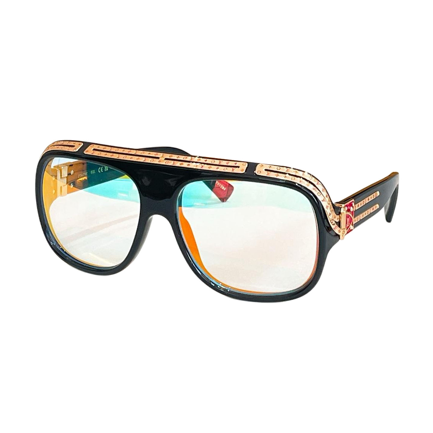 Óculos Louis Vuitton cor preto dourado/branco dourado/preto/azul/marrom Tamanho 63口16-140