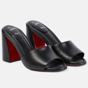 Christian Louboutin Black chunky heels with high heels slipper