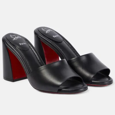 Christian Louboutin Black chunky heels with high heels slipper