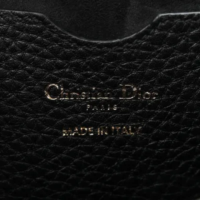 Dior Large Bobby Bag Black Grained Calfskin Leather Gold Hardware