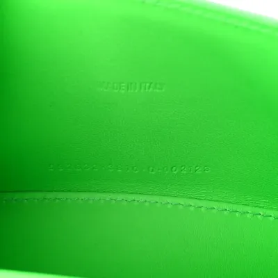 Balenciaga XS Hourglass Top Handle Bag Fluo Green Strass Crocodile Embossed Shiny Calfskin Leather Silver Hardware