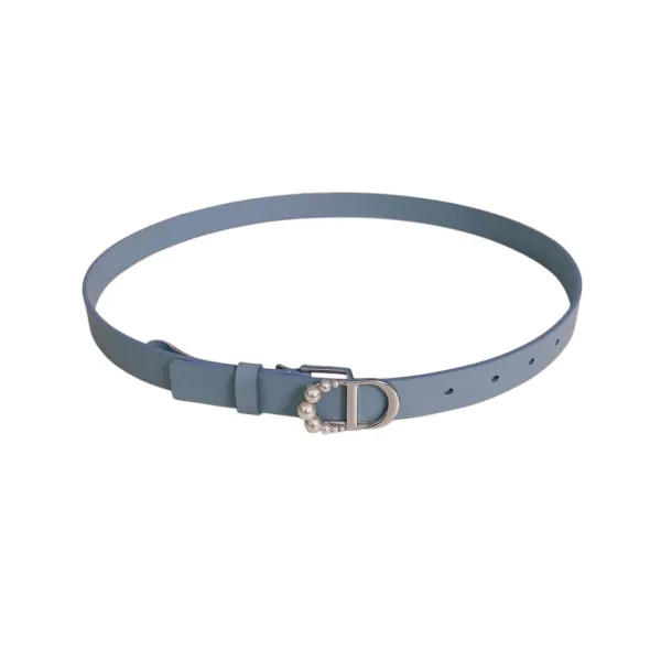 Dior Women' s 30 Montaigne Buckle With Pearls Belt In Brown/Black/Red/White/Cyclamen/Pink/Musturd/Silver/Gold/Blue/Grey Calfskin With Gold/Silver Hardware 20mm - Image 9