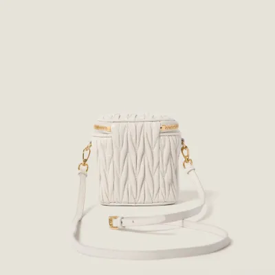Miu Miu Quilted Lambskin Leather white Bucket Bags
