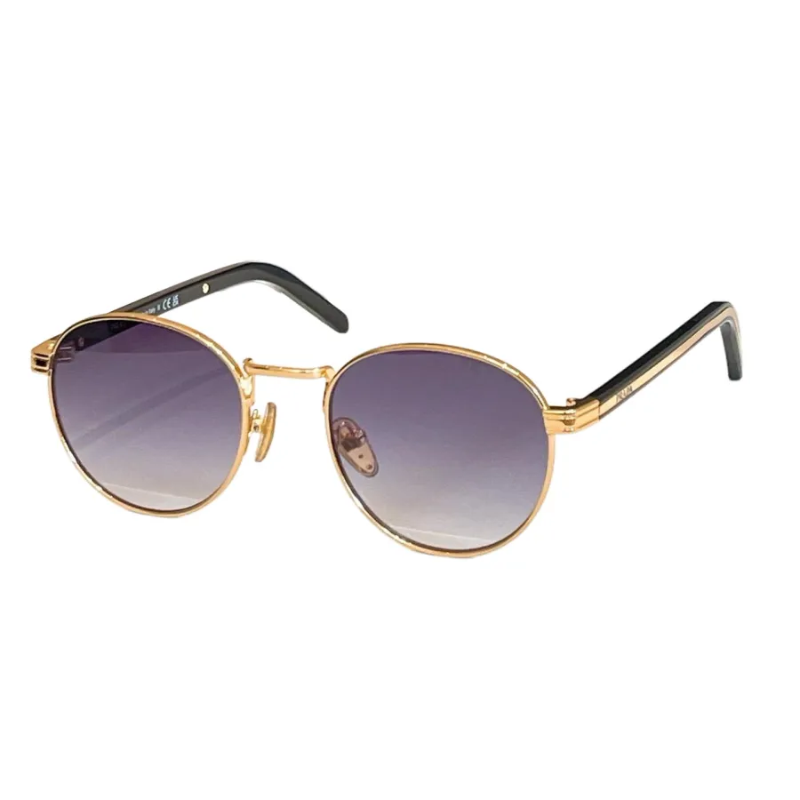 Prada round frame glasses black gold/purple/coral/tawny/brown color Size 49口21-145