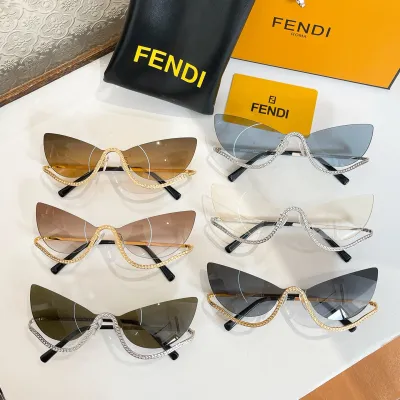 Fendi glasses blue/brown/tawny/black gold/silver/green silver color Size 59口15-135