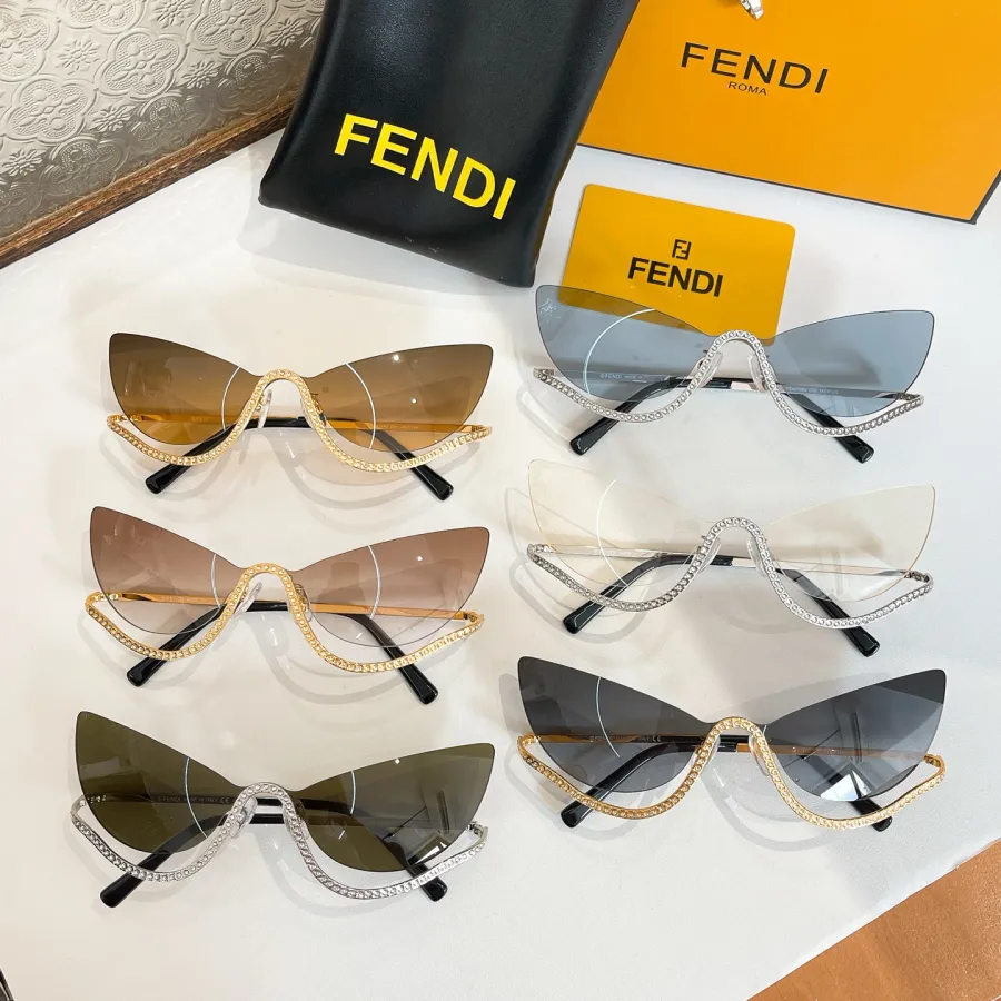 Fendi glasses blue/brown/tawny/black gold/silver/green silver color Size 59口15-135