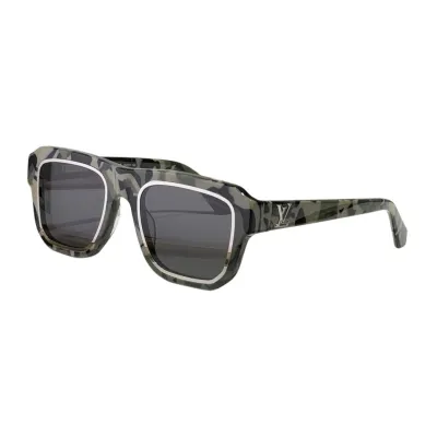 Louis Vuitton square frame glasses black gold/black silver/camouflage/green/leopard color Size 53口21-145