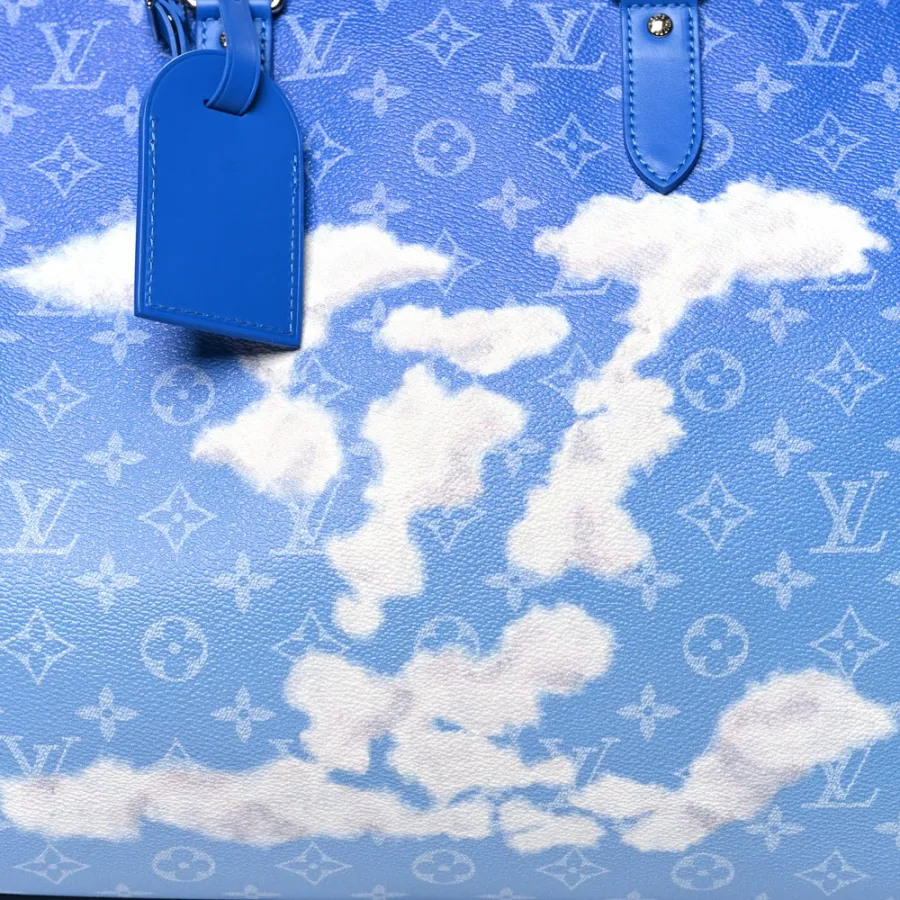 Louis Vuitton Clouds Keepall Bandoulière 50 Blue Monogram Canvas Silver Hardware