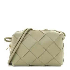 Bottega Veneta Maxi Intreccio Small Cassette Camera Bag Travertine Lambskin Leather
