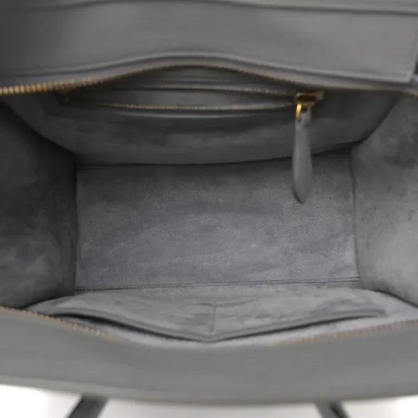 Celine Micro Luggage Kohl Baby Drummed Calfskin Leather Gold Hardware - Image 6