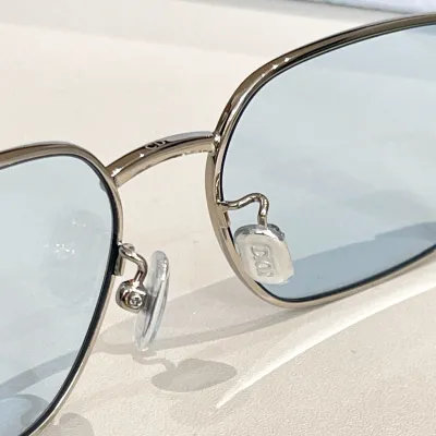 DIOR square frame glasses blue silver/blue light gold/black light gold color Size 54口17-145