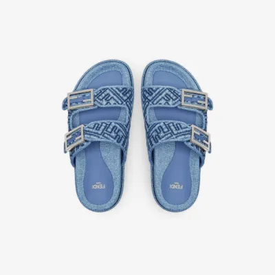 FENDI Blue denim slippers