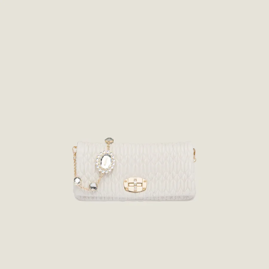 Miu Miu Quilted Lambskin Leather white Evening Bags