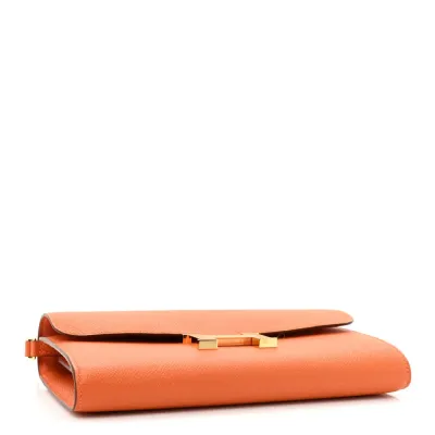 Hermès Constance Long Wallet To Go Orange Epsom Leather Gold Hardware