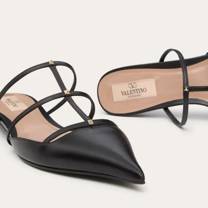VALENTINO Calfskin micro-heeled Muller shoes (heel 2 cm high)