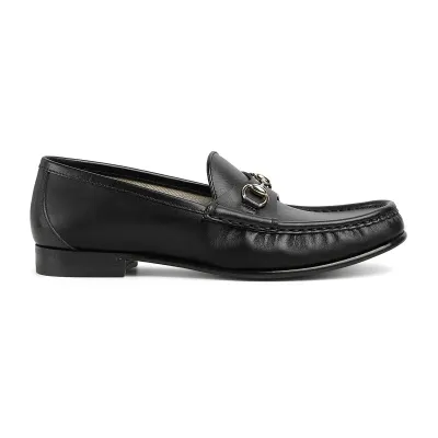 Gucci black horse bit buckle flat bottom Loafers