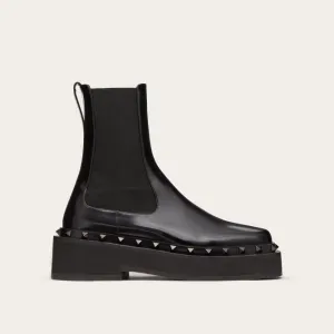 VALENTINO M-WAY ROCKSTUD Women's calf leather ankle boots (heel 5cm high)