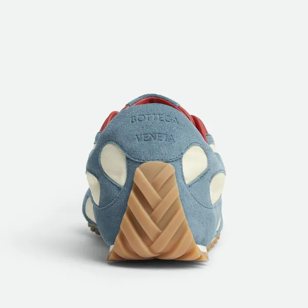 Bottega Veneta Orbit Flash Sneakers In Ice/Sea Salt Suede And Nylon Lace-Up Sneaker With Leather Trims - Image 4