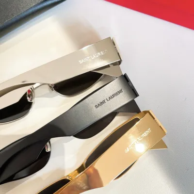 Saint Laurent square frame glasses black gold/brown gold/black/grey silver/black silver color Size 66口14-145