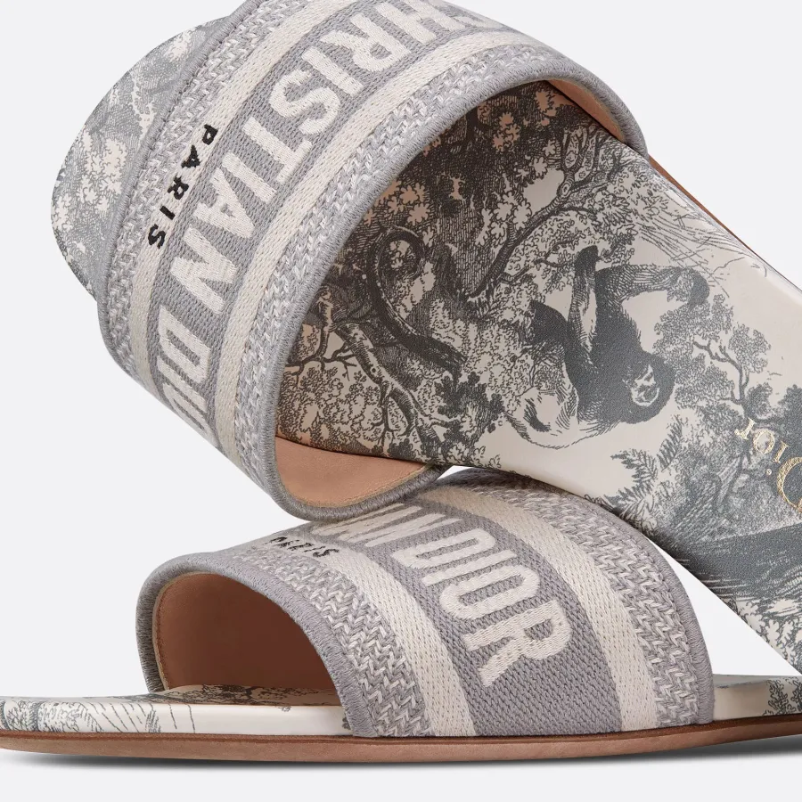 Dior grey flat slippers