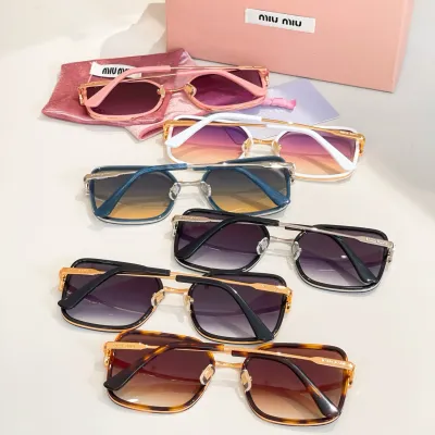 Miu Miu square frame glasses purple silver/purple gold/leopard/teal/pink/white color Size 56口21-145