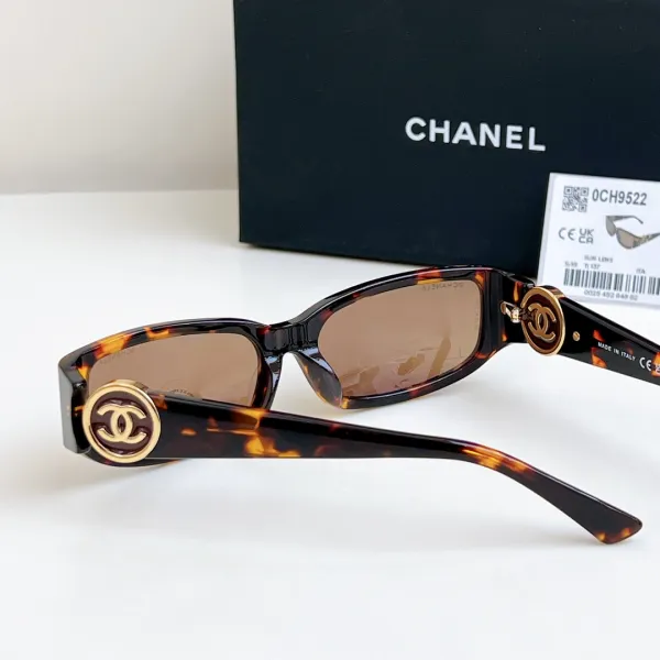 CHANEL square frame glasses leopard-print brown color size 56-18-137 - Image 6