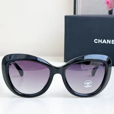 CHANEL glasses black gold color size 55-19-140
