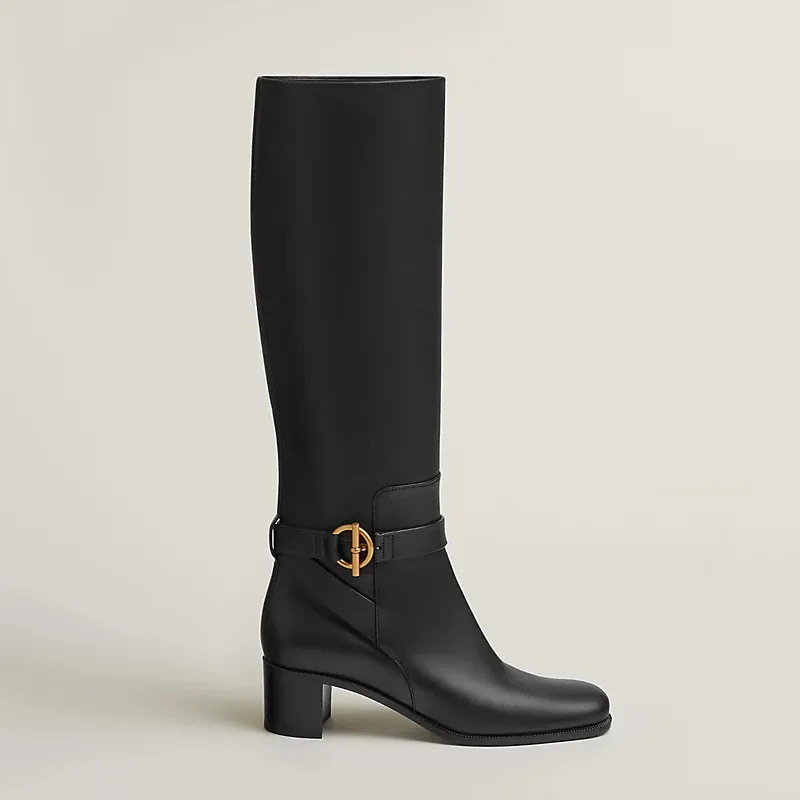 HERMES Justine Black Boots