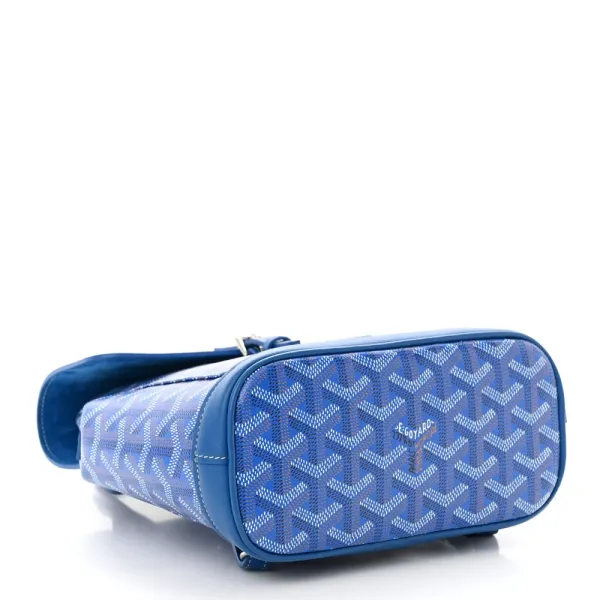 Goyard Mini Alpin Backpack Sky Blue Goyardine Canvas Silver Hardware - Image 6
