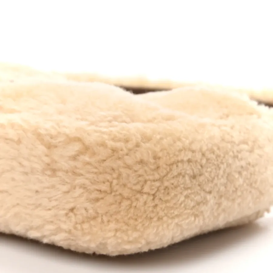 Saint Laurent Mini Le 5 À 7 Hobo Natural Beige Shearling Gold Hardware