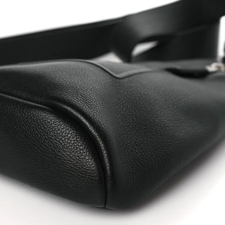 Prada Medium Logo Embossed Cross Sling Backpack Black Vitello Daino Leather Silver Hardware