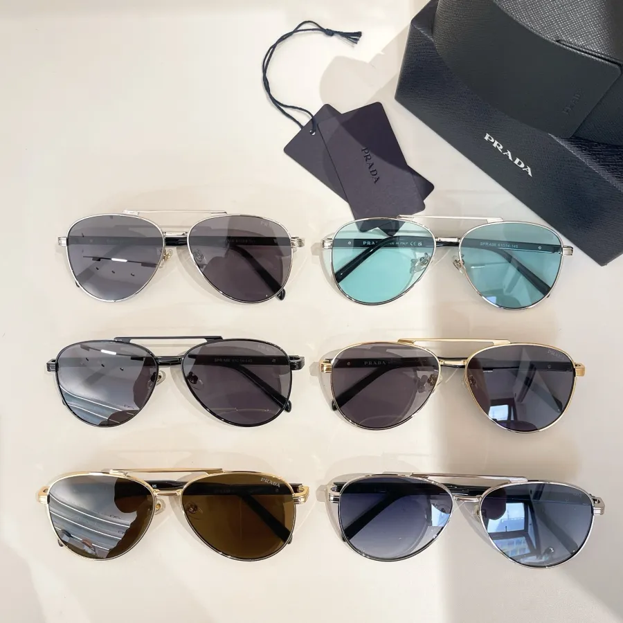 Prada Aviator glasses gold/black/silver/brown/cyan color Size 61口15-145