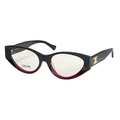Celine Cat Eye glasses leopard/leopard pink/black red grey/black red yellow/black color transparent lens Size 54口20-145