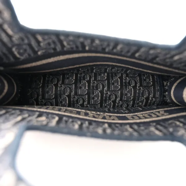 Dior Mini Book Tote Blue Velvet Oblique Embroidered - Image 7