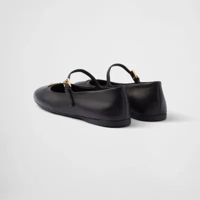 PRADA Naplak Flat Shoes black Ballet Shoes