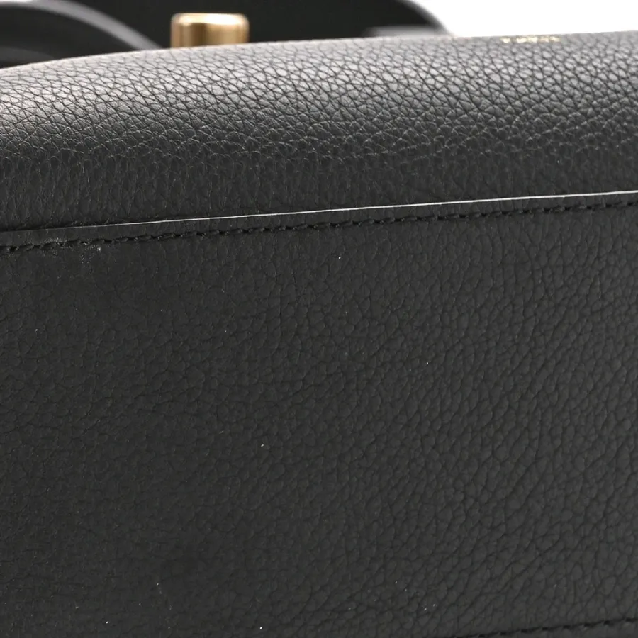 Louis Vuitton Lock & Go Tote PM Black Calfskin Leather Gold Hardware