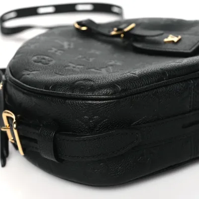 Louis Vuitton Boite Chapeau Souple MM Black Empreinte Leather Brass Hardware