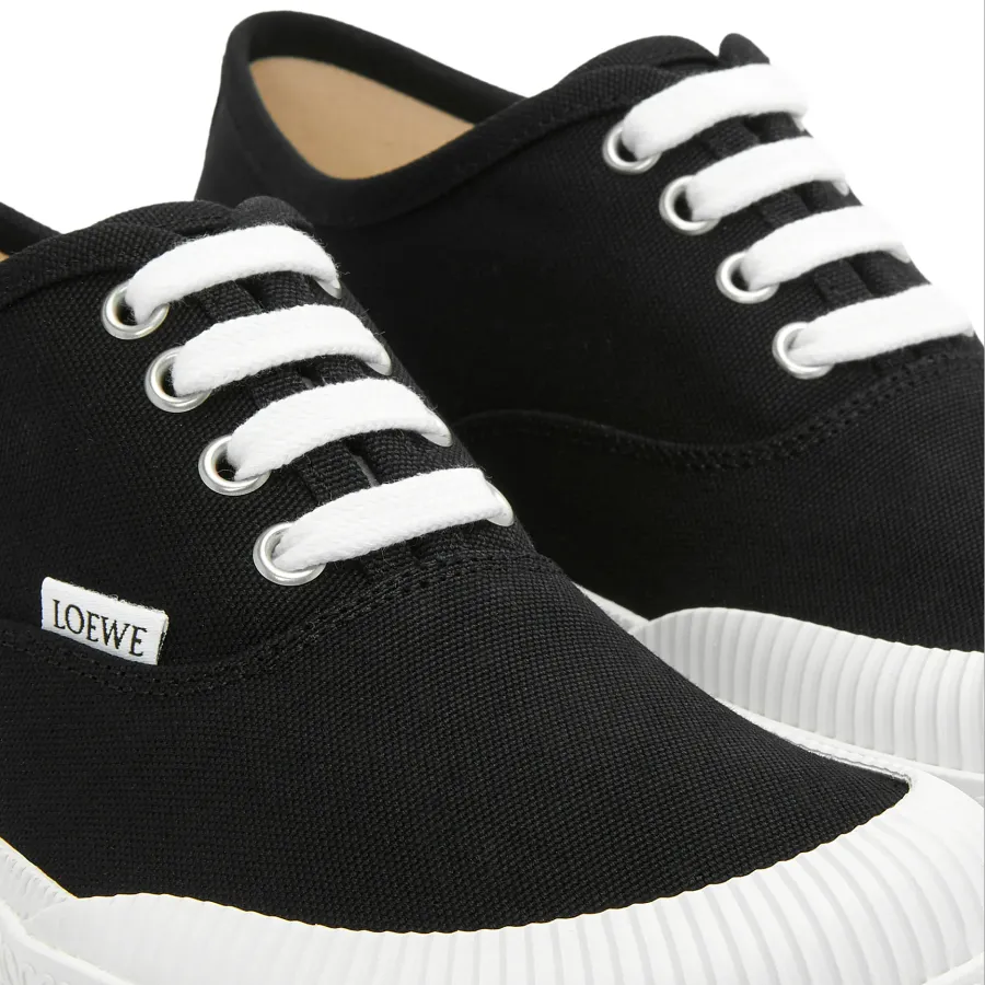 LOEWE Black Canvas Terra Vulca lace-up sneakers
