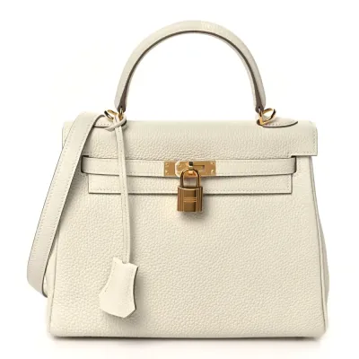 Hermès Kelly Retourne 25 Mushroom Togo Leather Gold Hardware