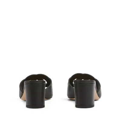 Gucci black high-heeled slippers