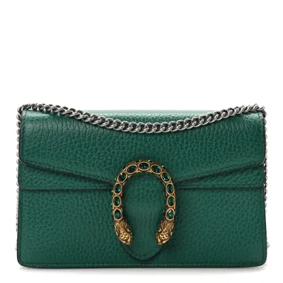 Gucci Mini Super Dionysus Shoulder Bag Emerald Dollar Calfskin Leather & Crystal Mixed Metal Hardware
