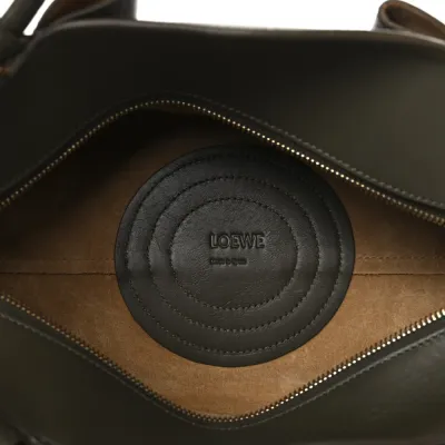 Loewe Paseo Bag Small Dark Khaki Green Shiny Nappa Calfskin Leather
