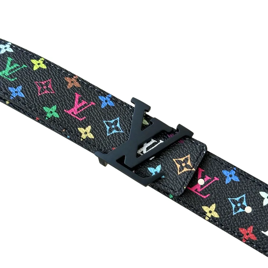 Louis Vuitton Men's LV x TM Belt In Black/White Monogram Canvas With Black Hardware 30mm