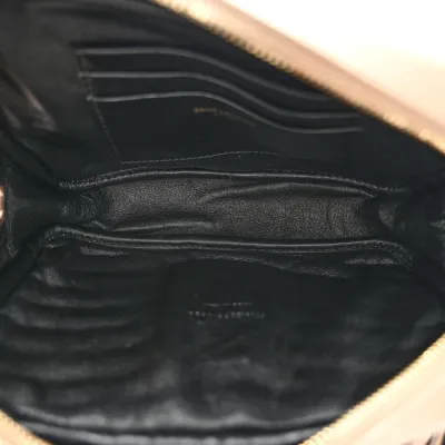 Saint Laurent Mini Lou Camera Bag Dark Beige Monogram Grain De Poudre Matelasse Leather Gold Hardware