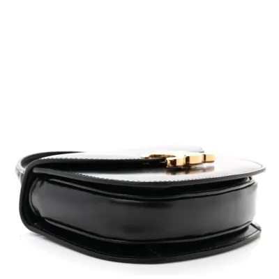 Celine Mini Besace Clea Triomphe Bag Black Shiny Calfskin Leather Gold Hardware