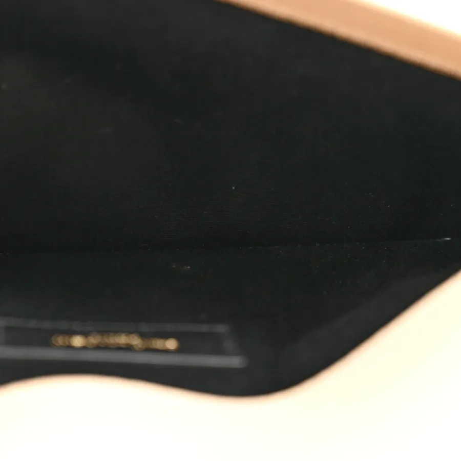 Saint Laurent Medium Uptown Pouch Dark Beige Grain De Poudre Leather Gold Hardware