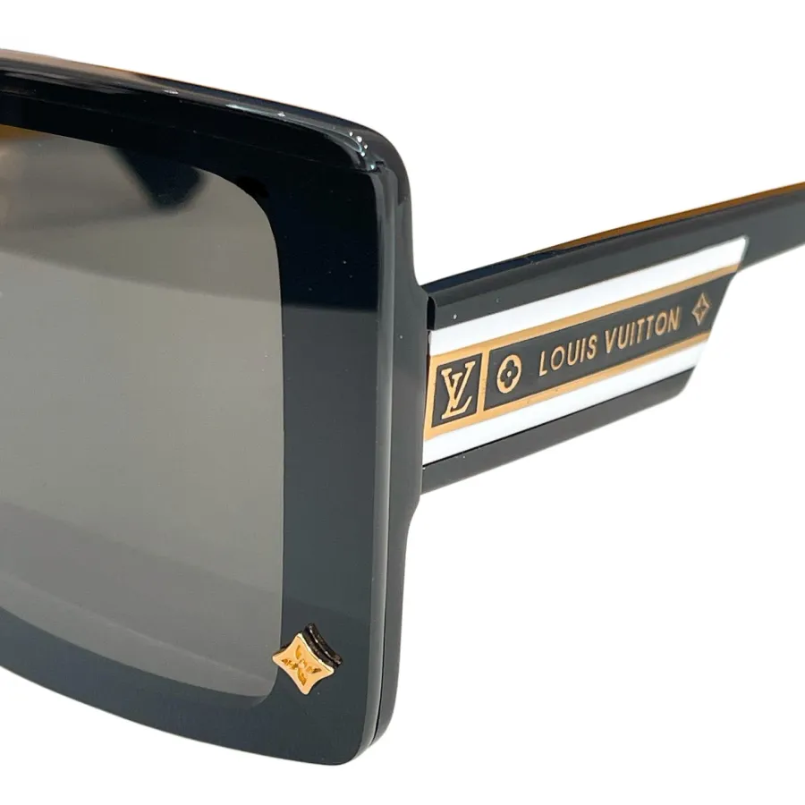 Louis Vuitton square frame glasses black gold/black white/white/blue orange/red/leopard color Size 67口14-145