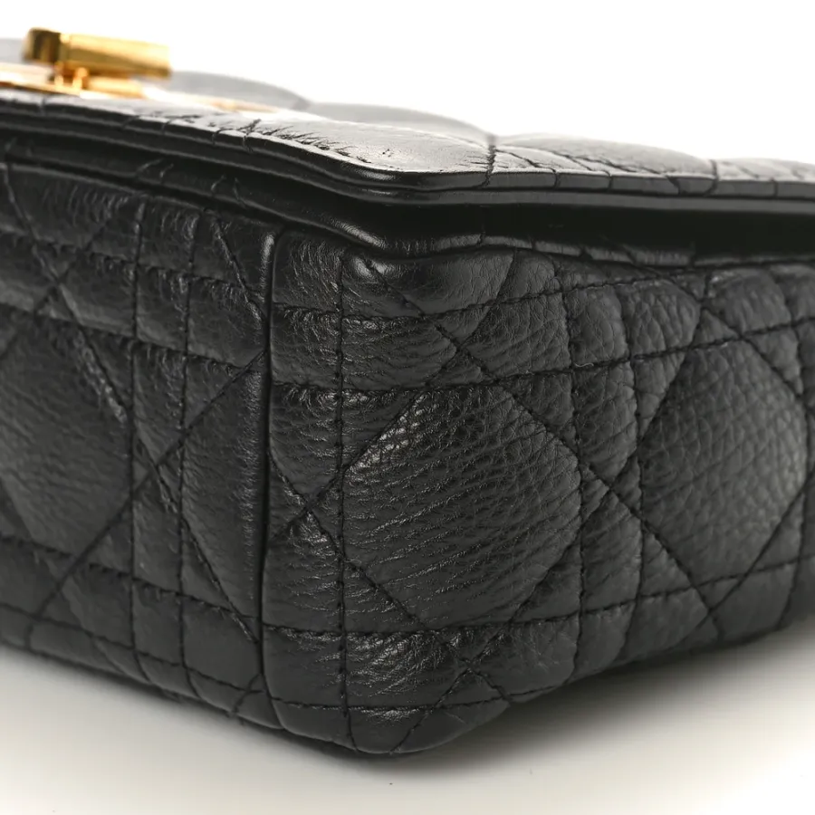 Dior Small Caro Bag Black Cannage Calfskin Leather Gold Hardware
