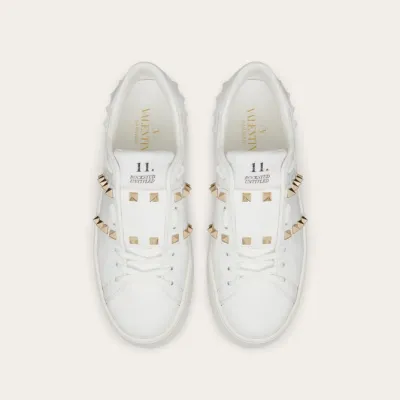 VALENTINO Women's calfskin and metallic platform sneakers