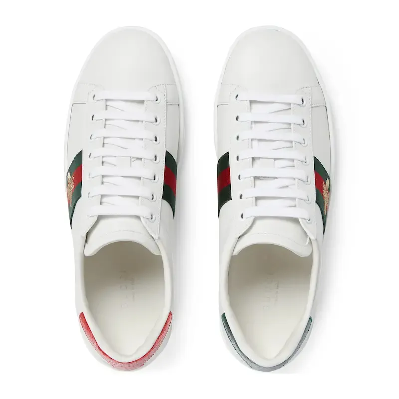 Gucci Ace series white sneakers woven fabric women's sports shoes